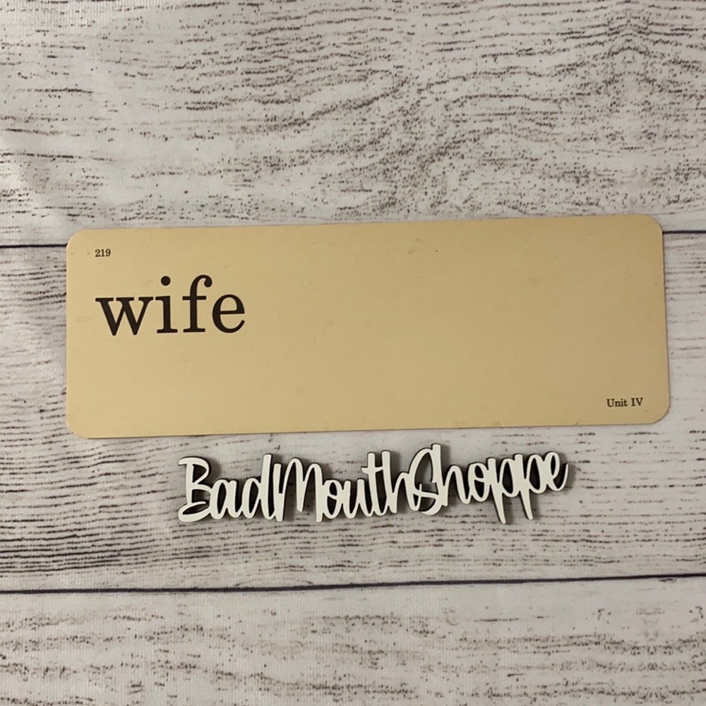 *Vintage Retro WIFE School Wedding Flashcard Ephemera Art